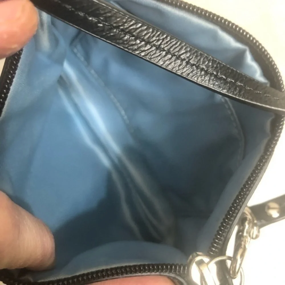 Coach signature c black gray wristlet bag